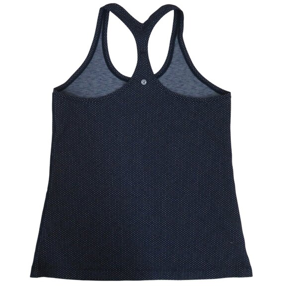 LULULEMON Cool Racerback II sz 14 Pacific Pointe True Navy polka dot EUC - Picture 4 of 7